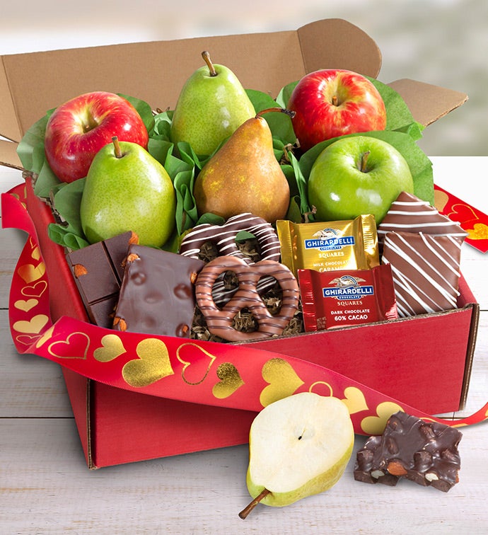 Valentines Enticing Fruit & Sweets Gift Box